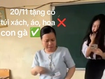 Cô giáo giật mình khi học trò tặng quà 20-11 là con gà trống