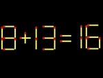 Thử tài IQ: Di chuyển một que diêm để 8+13=16 thành phép tính đúng