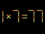 Thử tài IQ: Di chuyển một que diêm để 1x7=77 thành phép tính đúng