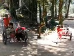 Tuổi thơ dữ dội: 3 cậu bé lao xe vào lùm cây khi xuống dốc