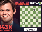 Magnus Carlsen hòa ván cờ dài 46 ngày với 143.000 đối thủ hợp sức