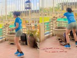 Cô gái nhảy dây quất bay lồng chim