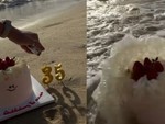 Bị sóng biển thổi bay bánh gato vì sống ảo sai cách