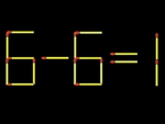 Thử tài IQ: Di chuyển một que diêm để 6-6=1 thành phép tính đúng