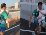 Runner Hong Kong bị truất quyền thi đấu vì địu em bé chạy marathon