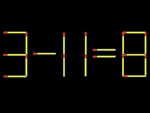 Thử tài IQ: Di chuyển một que diêm để 3-11=8 thành phép tính đúng