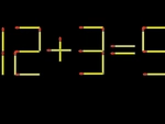 Thử tài IQ: Di chuyển một que diêm để 12+3=5 thành phép tính đúng
