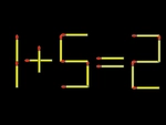 Thử tài IQ: Di chuyển một que diêm để 1+5=2 thành phép tính đúng