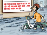 CV mùa ngập nhớ ghi thêm kỹ năng… dắt xe
