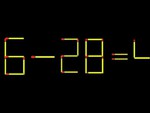 Thử tài IQ: Di chuyển một que diêm để 6-28=4 thành phép tính đúng