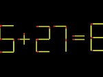 Thử tài IQ: Di chuyển một que diêm để 5+27=6 thành phép tính đúng