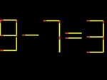 Thử tài IQ: Di chuyển một que diêm để 9-7=3 thành phép tính đúng