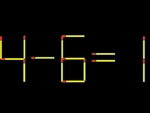 Thử tài IQ: Di chuyển một que diêm để 4-6=1 thành phép tính đúng