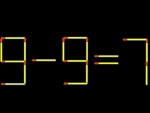 Thử tài IQ: Di chuyển một que diêm để 9-9=7 thành phép tính đúng