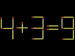 Thử tài IQ: Di chuyển một que diêm để 4+3=9 thành phép tính đúng