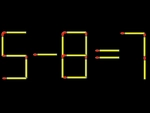 Thử tài IQ: Di chuyển một que diêm để 5-8=7 thành phép tính đúng