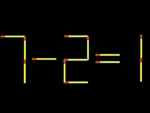 Thử tài IQ: Di chuyển một que diêm để 7-2=1 thành phép tính đúng