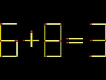 Thử tài IQ: Di chuyển một que diêm để 6+8=3 thành phép tính đúng