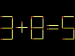 Thử tài IQ: Di chuyển một que diêm để 3+8=5 thành phép tính đúng