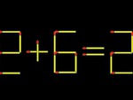 Thử tài IQ: Di chuyển một que diêm để 2+6=2 thành phép tính đúng