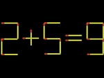 Thử tài IQ: Di chuyển một que diêm để 2+5=9 thành phép tính đúng