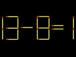 Thử tài IQ: Di chuyển một que diêm để 13-8=1 thành phép tính đúng
