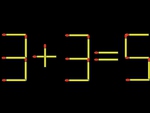 Thử tài IQ: Di chuyển một que diêm để 3+3=5 thành phép tính đúng
