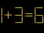Thử tài IQ: Di chuyển một que diêm để 1+3=6 thành phép tính đúng
