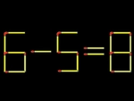 Thử tài IQ: Di chuyển một que diêm để 6-5=8 thành phép tính đúng