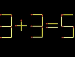 Thử tài IQ: Di chuyển một que diêm để 3+3=5 thành phép tính đúng