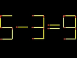 Thử tài IQ: Di chuyển một que diêm để 5-3=9 thành phép tính đúng