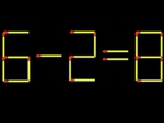 Thử tài IQ: Di chuyển một que diêm để 6-2=8 thành phép tính đúng