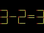 Thử tài IQ: Di chuyển một que diêm để 3-2=3 thành phép tính đúng