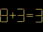 Thử tài IQ: Di chuyển một que diêm để 8+3=3 thành phép tính đúng