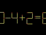 Thử tài IQ: Di chuyển một que diêm để 0-4+2=8 thành phép tính đúng