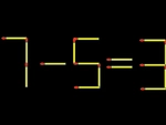 Thử tài IQ: Di chuyển một que diêm để 7-5=3 thành phép tính đúng