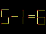 Thử tài IQ: Di chuyển một que diêm để 5-1=6 thành phép tính đúng