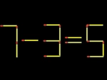 Thử tài IQ: Di chuyển một que diêm để 7-3=5 thành phép tính đúng