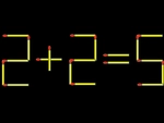 Thử tài IQ: Di chuyển một que diêm để 2+2=5 thành phép tính đúng