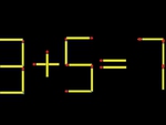 Thử tài IQ: Di chuyển một que diêm để 3+5=7 thành phép tính đúng