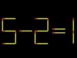 Thử tài IQ: Di chuyển một que diêm để 5-2=1 thành phép tính đúng