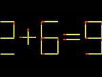 Thử tài IQ: Di chuyển một que diêm để 2+6=9 thành phép tính đúng