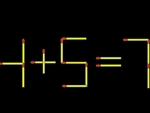 Thử tài IQ: Di chuyển một que diêm để 4+5=7 thành phép tính đúng