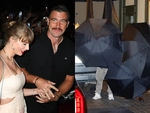 Taylor Swift và chồng sắp cưới che dù kín mít, bí mật đi chốt nhẫn cưới?