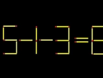 Thử tài IQ: Di chuyển một que diêm để 15-1-3=6 thành phép tính đúng