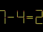 Thử tài IQ: Di chuyển một que diêm để 7-4=2 thành phép tính đúng
