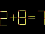 Thử tài IQ: Di chuyển một que diêm để 2+8=7 thành phép tính đúng