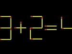 Thử tài IQ: Di chuyển một que diêm để 3+2=4 thành phép tính đúng