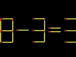 Thử tài IQ: Di chuyển một que diêm để 8-3=3 thành phép tính đúng
