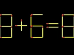 Thử tài IQ: Di chuyển một que diêm để 8+6=8 thành phép tính đúng